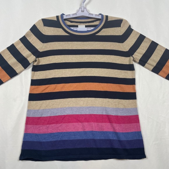 NIC+ZOE Striped Sweater‎ Dress Knit Long Sleeve Colorful Casual Size S - Picture 1 of 10